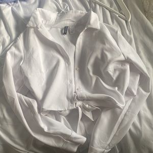 Cropped Blouse with tie up back detail